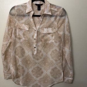 WHBM pretty paisley sheer top